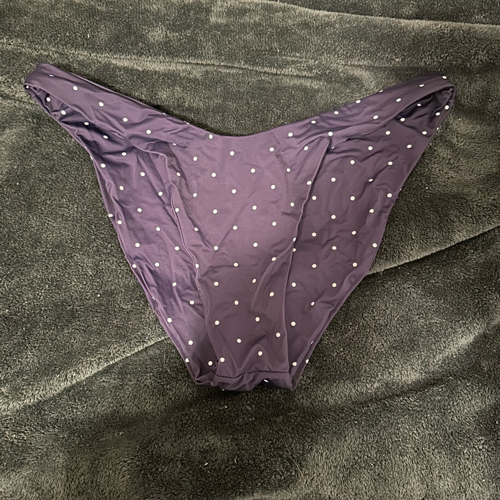 Grey Bandit Ana Polka Dot Bikini Bottom - Navy Blue